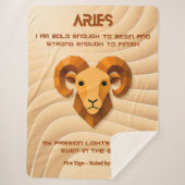 Couverture Sherpa Aries Zodiac Sign Modern 3D Affirmation (Devant)