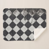 Couverture Sherpa Arlequin noir et blanc (Devant (Horizontal))