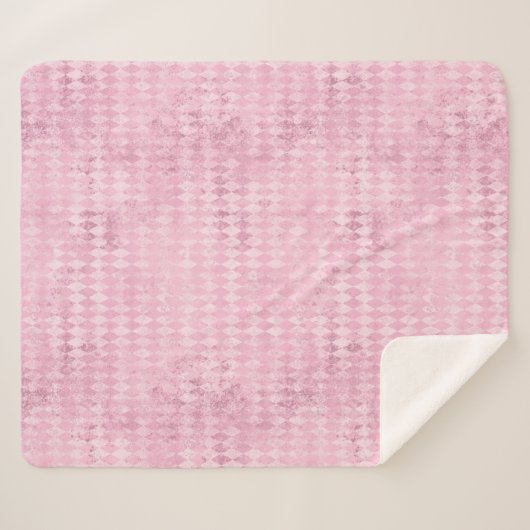 Couverture Sherpa Arlequin Rose (Devant (Horizontal))