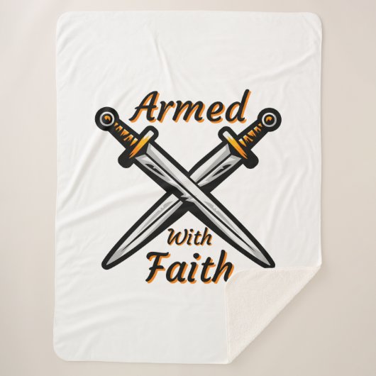 Couverture Sherpa Armé Avec La Foi Citation Biblique (Devant)