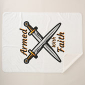 Couverture Sherpa Armé Avec La Foi Citation Biblique (Devant (Horizontal))