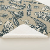 Couverture Sherpa Armes et roses (3/4)