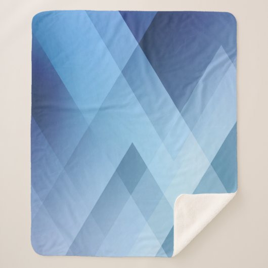 Couverture Sherpa arrière - plan Abstrait. Motif triangle bleu. (Devant)
