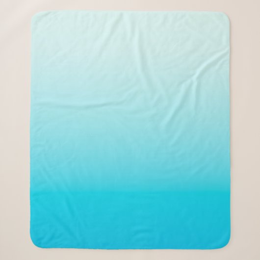 Couverture Sherpa Arrière - plan Aqua blue ombre (Devant)