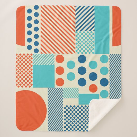 Couverture Sherpa Arrière - plan avec formes géométriques, modèle d' (Devant)