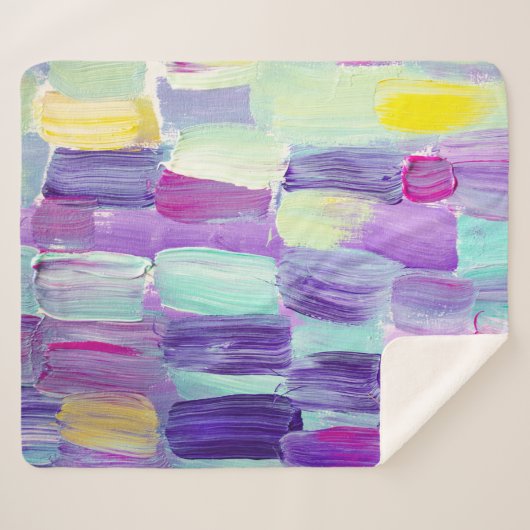 Couverture Sherpa Arrière - plan d'art Abstrait peint à la main (Devant (Horizontal))