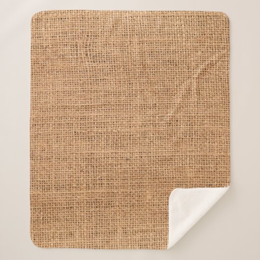 Couverture Sherpa Arrière - plan de burlap de tissu de texture (Devant)