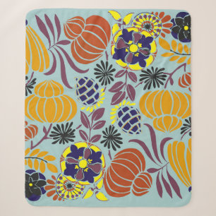 Couverture Sherpa arrière - plan de design floral