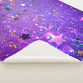 Couverture Sherpa Arrière - plan de feuille violet avec étoiles (3/4)