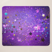 Couverture Sherpa Arrière - plan de feuille violet avec étoiles (Devant (Horizontal))