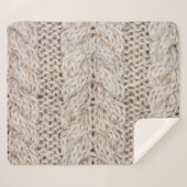 Couverture Sherpa Arrière - plan de texture de laine de tricot blanc (Devant (Horizontal))