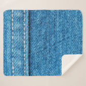 Couverture Sherpa Arrière - plan de texture jeans bleu. (Devant (Horizontal))