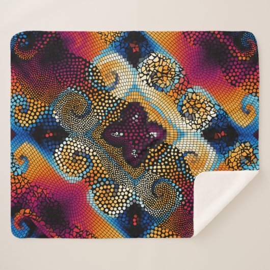 Couverture Sherpa Arrière - plan de texture sans soudure. Ondes diag (Devant (Horizontal))