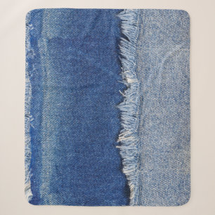 Couverture Sherpa Arrière - plan de tissu Denim Jeans déchiré