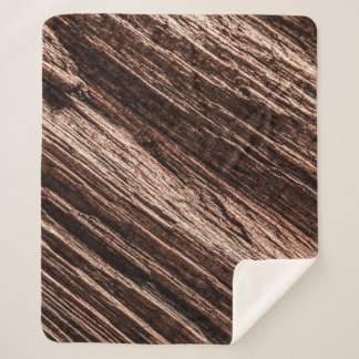 Couverture Sherpa Arrière - plan en bois vieilli, marron ancien.