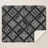 Couverture Sherpa Arrière - plan géométrique noir et blanc avec main (Devant (Horizontal))