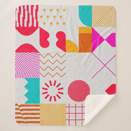 Couverture Sherpa arrière - plan géométrique tendance des années 80- (Devant)
