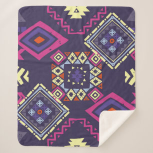 Couverture Sherpa Arrière - plan géométrique tribal, primitif.