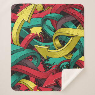 Couverture Sherpa Arrière - plan incolore de Graffiti sur le noir b