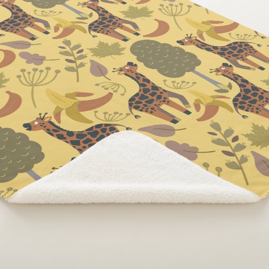 Couverture Sherpa Arrière - plan jaune motif sans soudure (3/4)