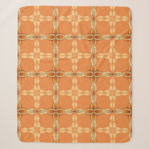 Couverture Sherpa Arrière - plan orange avec tribe répétée abstracta