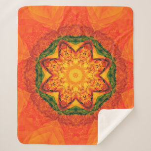 Couverture Sherpa arrière - plan orange kaléidoscope Abstrait. Belle