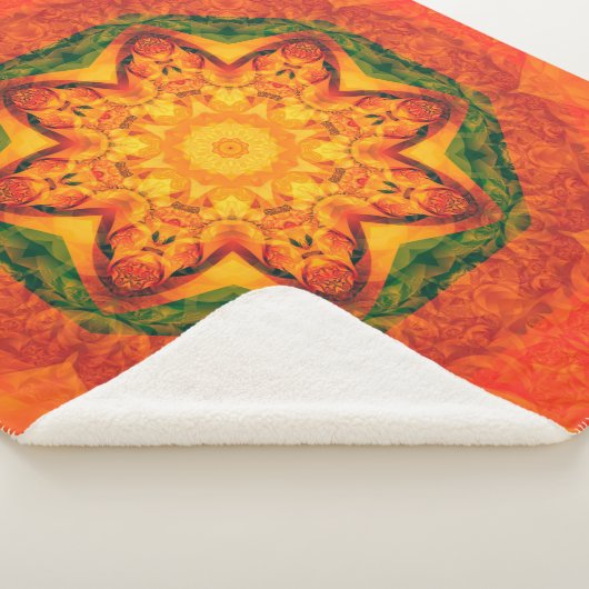 Couverture Sherpa arrière - plan orange kaléidoscope Abstrait. Belle (3/4)