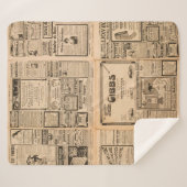 Couverture Sherpa Arrière - plan papier usagé. Page de journal ancie (Devant (Horizontal))