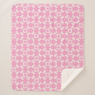 Couverture Sherpa Arrière - plan rose, motif moderne sans couture. V