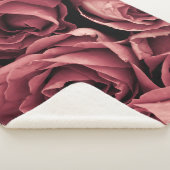Couverture Sherpa Arrière - plan Rose Vintage romantique (3/4)