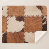Couverture Sherpa Arrière - plan texturé en cuir gros plan. (Devant (Horizontal))