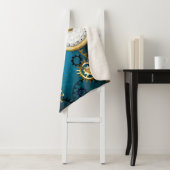 Couverture Sherpa Arrière - plan turquoise à vapeur avec engrenages (En situation)