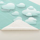 Couverture Sherpa Arrière - plan vert clair avec coeur blanc 3D (3/4)