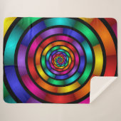 Couverture Sherpa Arrondi et psychédélique coloré Art moderne fracta (Devant (Horizontal))