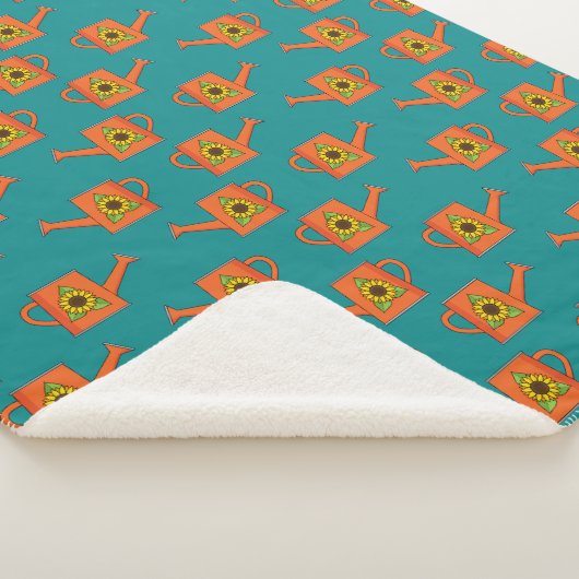 Couverture Sherpa Arrosage orange avec tournesol (3/4)