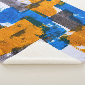 Couverture Sherpa Art abstrait bleu, orange et gris (3/4)