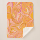 Couverture Sherpa Art Abstrait de marbre en marbre jaune (Devant)