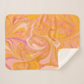 Couverture Sherpa Art Abstrait de marbre en marbre jaune (Devant (Horizontal))