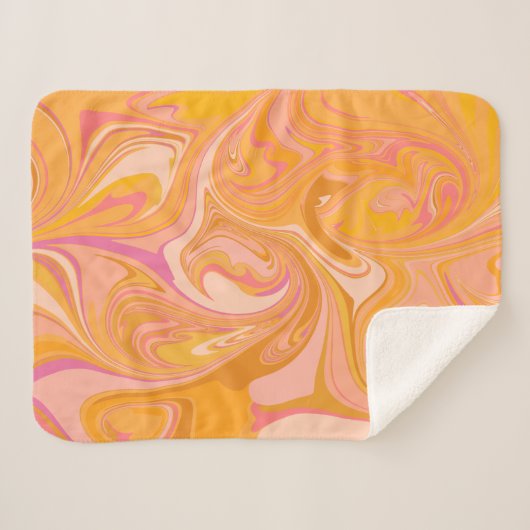 Couverture Sherpa Art Abstrait de marbre en marbre jaune (Devant (Horizontal))