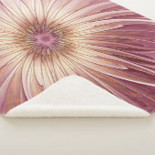 Couverture Sherpa Art Abstrait Fractal Fleur & Tons de Bourgogne (3/4)
