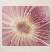 Couverture Sherpa Art Abstrait Fractal Fleur & Tons de Bourgogne (Devant (Horizontal))
