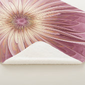Couverture Sherpa Art Abstrait Fractal Fleur & Tons de Bourgogne (3/4)