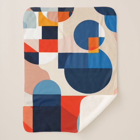 Couverture Sherpa Art Abstrait géométrique du milieu du siècle scand (Devant)