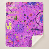 Couverture Sherpa Art abstrait : Glitch violet (Devant)
