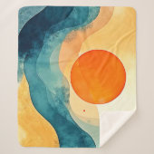 Couverture Sherpa Art Abstrait Sunset Waves (Devant)