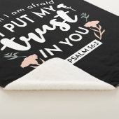 Couverture Sherpa Art chrétien floral foncé - Psaume 56:3 (3/4)