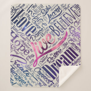 Couverture Sherpa Art de motivation inspiré de nuage de mot