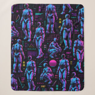 Couverture Sherpa Art de robot humanoïde futuriste   Android de scie