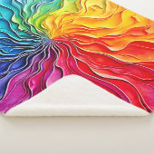 Couverture Sherpa Art de tourbillon arc-en-ciel texturé (3/4)