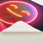 Couverture Sherpa Art de visage heureux avec néon (3/4)